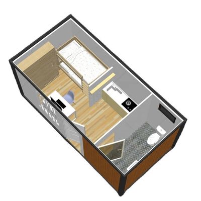 スチールサンドイッチパネルとフラットパックコンテナプリファブハウス