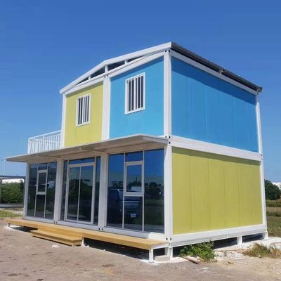 鉄ドア モバイルハウス モジュール型住宅 グラスカーテン壁付きプリファブコンテナ