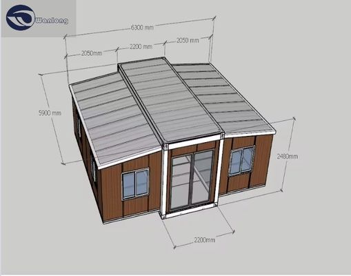 ホテル 拡張可能な平坦コンテナハウス PVCスライディングウィンドウ 20ft 30ft 40ft